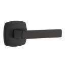 Emtek 5326-DT-US19 Dumont Door Lever Privacy Set With Urban Modern Rosette Flat Black
