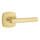 Emtek 5306-FRL-US4 Freestone Door Lever Dummy Set With Urban Modern Rosette Satin Brass