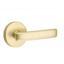 Emtek 5209-GV-US4 Geneva Door Lever Privacy Set With Disk Rosette Satin Brass