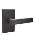 Emtek 5212-GV-US10B Geneva Door Lever Privacy Set With Modern Rectangular Rosette Oil Rubbed Bronze