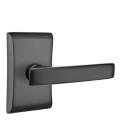 Emtek 5051-GV-US19 Geneva Door Lever Dummy Set With Neos Rosette Flat Black