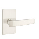 Emtek 5052-GV-US15 Geneva Door Lever Dummy Set With Modern Rectangular Rosette Satin Nickel