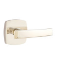 Emtek 5306-GV-US14 Geneva Door Lever Dummy Set With Urban Modern Rosette Polished Nickel