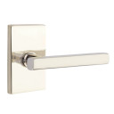 Emtek 5212-FRL-US14 Freestone Door Lever Privacy Set With Modern Rectangular Rosette Polished Nickel