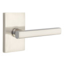 Emtek 5212-FRL-US15 Freestone Door Lever Privacy Set With Modern Rectangular Rosette Satin Nickel