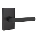 Emtek 5212-FRL-US19 Freestone Door Lever Privacy Set With Modern Rectangular Rosette Flat Black
