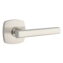 Emtek 5326-FRL-US15 Freestone Door Lever Privacy Set With Urban Modern Rosette Satin Nickel
