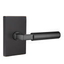 Emtek 5052-HEC-US19 Hercules Door Lever Dummy Set With Modern Rectangular Rosette Flat Black