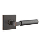Emtek 5110-HEC-US10B Hercules Door Lever Passage Set With Square Rosette Oil Rubbed Bronze