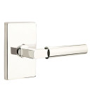 Emtek 5212-HEC-US14 Hercules Door Lever Privacy Set With Modern Rectangular Rosette Polished Nickel