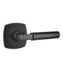 Emtek 5326-HEC-US19 Hercules Door Lever Privacy Set With Urban Modern Rosette Flat Black