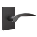Emtek 5112-MC-US19 Mercury Door Lever Passage Set With Modern Rectangular Rosette Flat Black