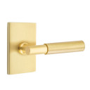 Emtek 5052-MYL-US4 Myles Door Lever Dummy Set With Modern Rectangular Rosette Satin Brass
