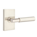 Emtek 5212-MYL-US15 Myles Door Lever Privacy Set With Modern Rectangular Rosette Satin Nickel