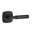Emtek 5326-MYL-US19 Myles Door Lever Privacy Set With Urban Modern Rosette Flat Black