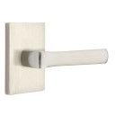 Emtek 5212-SPN-US15 Spencer Door Lever Privacy Set With Modern Rectangular Rosette Satin Nickel