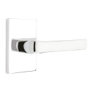 Emtek 5052-SPN-US26 Spencer Door Lever Dummy Set With Modern Rectangular Rosette Polished Chrome