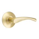 Emtek 5057-TRT-US4 Triton Door Lever Dummy Set With Modern Rosette Satin Brass