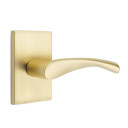 Emtek 5112-TRT-US4 Triton Door Lever Passage Set With Modern Rectangular Rosette Satin Brass