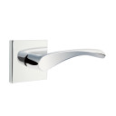 Emtek 5210-TRT-US26 Triton Door Lever Privacy Set With Square Rosette Polished Chrome