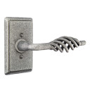 Emtek 7053-L-SWS Lafayette Door Lever Dummy Set With Wrought Steel #3 Rosette Satin Steel