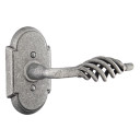 Emtek 7201-L-SWS Lafayette Door Lever Privacy Set With Wrought Steel #1 Rosette Satin Steel