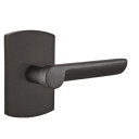 Emtek 7100-AR-FB Aurora Sandcast Bronze Door Lever Passage Set With #4 Rosette Flat Black Bronze