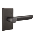 Emtek 7204-AR-FB Aurora Sandcast Bronze Door Lever Privacy Set With #3 Rosette Flat Black Bronze