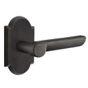 Emtek 7208-AR-MB Aurora Sandcast Bronze Door Lever Privacy Set With #1 Rosette Medium Bronze