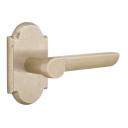 Emtek 7208-AR-TWB Aurora Sandcast Bronze Door Lever Privacy Set With #1 Rosette Tumbled White Bronze