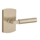 Emtek 7100-BR-TWB Bryce Sandcast Bronze Door Lever Passage Set With #4 Rosette Tumbled White Bronze