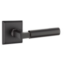 Emtek 7111-BR-FB Bryce Sandcast Bronze Door Lever Passage Set With #6 Rosette Flat Black Bronze