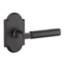 Emtek 7208-BR-FB Bryce Sandcast Bronze Door Lever Privacy Set With #1 Rosette Flat Black Bronze
