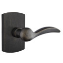 Emtek 7200-D-MB Durango Sandcast Bronze Door Lever Privacy Set With #4 Rosette Medium Bronze