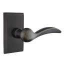 Emtek 7204-D-MB Durango Sandcast Bronze Door Lever Privacy Set With #3 Rosette Medium Bronze
