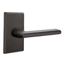 Emtek 7104-LR-FB Lariat Sandcast Bronze Door Lever Passage Set With #3 Rosette Flat Black Bronze