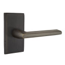 Emtek 7104-LR-MB Lariat Sandcast Bronze Door Lever Passage Set With #3 Rosette Medium Bronze