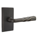 Emtek 7054-MT-MB Montrose Sandcast Bronze Door Lever Dummy Set With #3 Rosette Medium Bronze