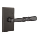 Emtek 7104-MT-FB Montrose Sandcast Bronze Door Lever Passage Set With #3 Rosette Flat Black Bronze