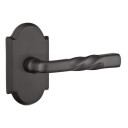 Emtek 7108-MT-FB Montrose Sandcast Bronze Door Lever Passage Set With #1 Rosette Flat Black Bronze