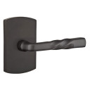 Emtek 7200-MT-FB Montrose Sandcast Bronze Door Lever Privacy Set With #4 Rosette Flat Black Bronze