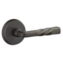 Emtek 7206-MT-MB Montrose Sandcast Bronze Door Lever Privacy Set With #2 Rosette Medium Bronze