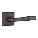 Emtek 7211-MT-FB Montrose Sandcast Bronze Door Lever Privacy Set With #6 Rosette Flat Black Bronze