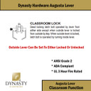 Dynasty Hardware AUG-03-26D Grade 2 Commercial Duty Classroom Function Keyed Lever Lockset, ADA, Satin Chrome Finish