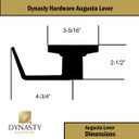 Dynasty Hardware AUG-20-26D Grade 2 Commercial Duty Privacy Lever, ADA, Satin Chrome Finish