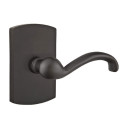 Emtek 7100-TT-FB Teton Sandcast Bronze Door Lever Passage Set With #4 Rosette Flat Black Bronze