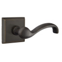 Emtek 7211-TT-MB Teton Sandcast Bronze Door Lever Privacy Set With #6 Rosette Medium Bronze