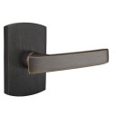 Emtek 7100-YM-MB Yuma Sandcast Bronze Door Lever Passage Set With #4 Rosette Medium Bronze