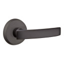 Emtek 7206-YM-FB Yuma Sandcast Bronze Door Lever Privacy Set With #2 Rosette Flat Black Bronze