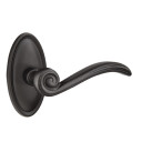 Emtek 71014-MDI-FB Medici Lost Wax Door Lever Passage Set With #14 Rosette Flat Black Bronze